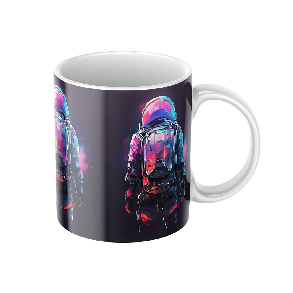 Keramiktasse "Andere Welt" (Motiv 01) | Weltraum & Planeten | Handbedruckt im Spessart | Geschenkidee