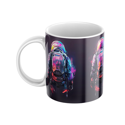 Keramiktasse "Andere Welt" (Motiv 01) | Weltraum & Planeten | Handbedruckt im Spessart | Geschenkidee