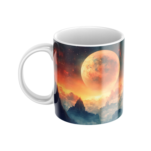 Keramiktasse "Andere Welt" (Motiv 02) | Weltraum & Planeten | Handbedruckt im Spessart | Geschenkidee