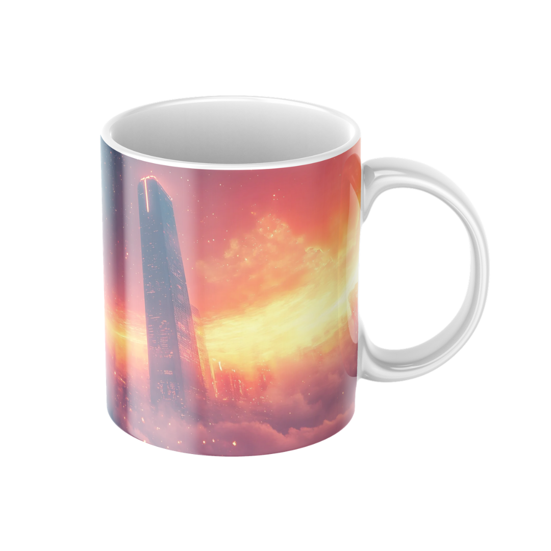 Keramiktasse "Andere Welt" (Motiv 03) | Weltraum & Planeten | Handbedruckt im Spessart | Geschenkidee