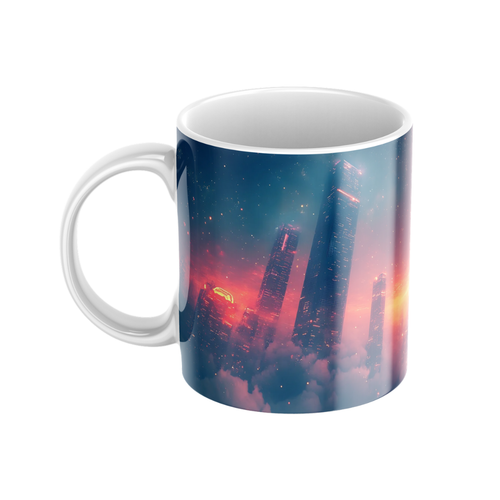 Keramiktasse "Andere Welt" (Motiv 03) | Weltraum & Planeten | Handbedruckt im Spessart | Geschenkidee