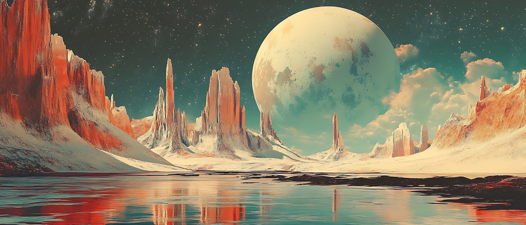 Keramiktasse "Andere Welt" (Motiv 05) | Weltraum & Planeten | Handbedruckt im Spessart | Geschenkidee