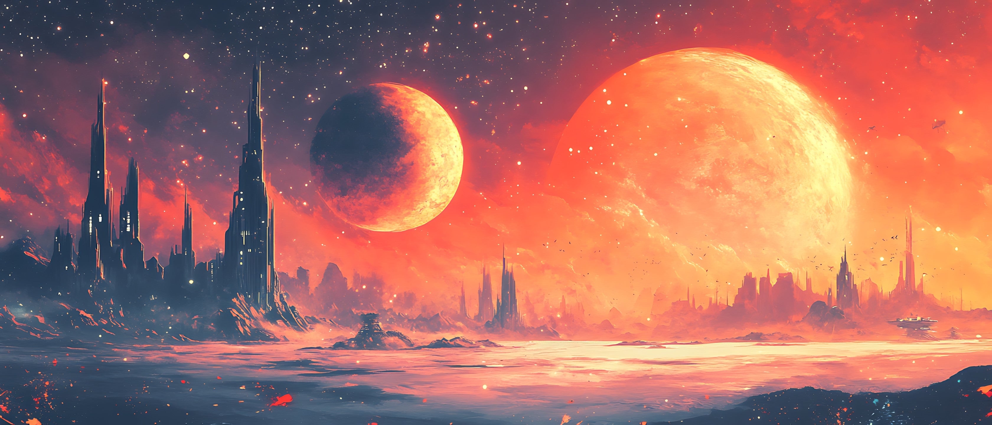 Keramiktasse "Andere Welt" (Motiv 06) | Weltraum & Planeten | Handbedruckt im Spessart | Geschenkidee