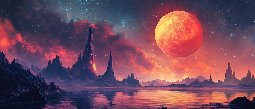 Keramiktasse "Andere Welt" (Motiv 07) | Weltraum & Planeten | Handbedruckt im Spessart | Geschenkidee