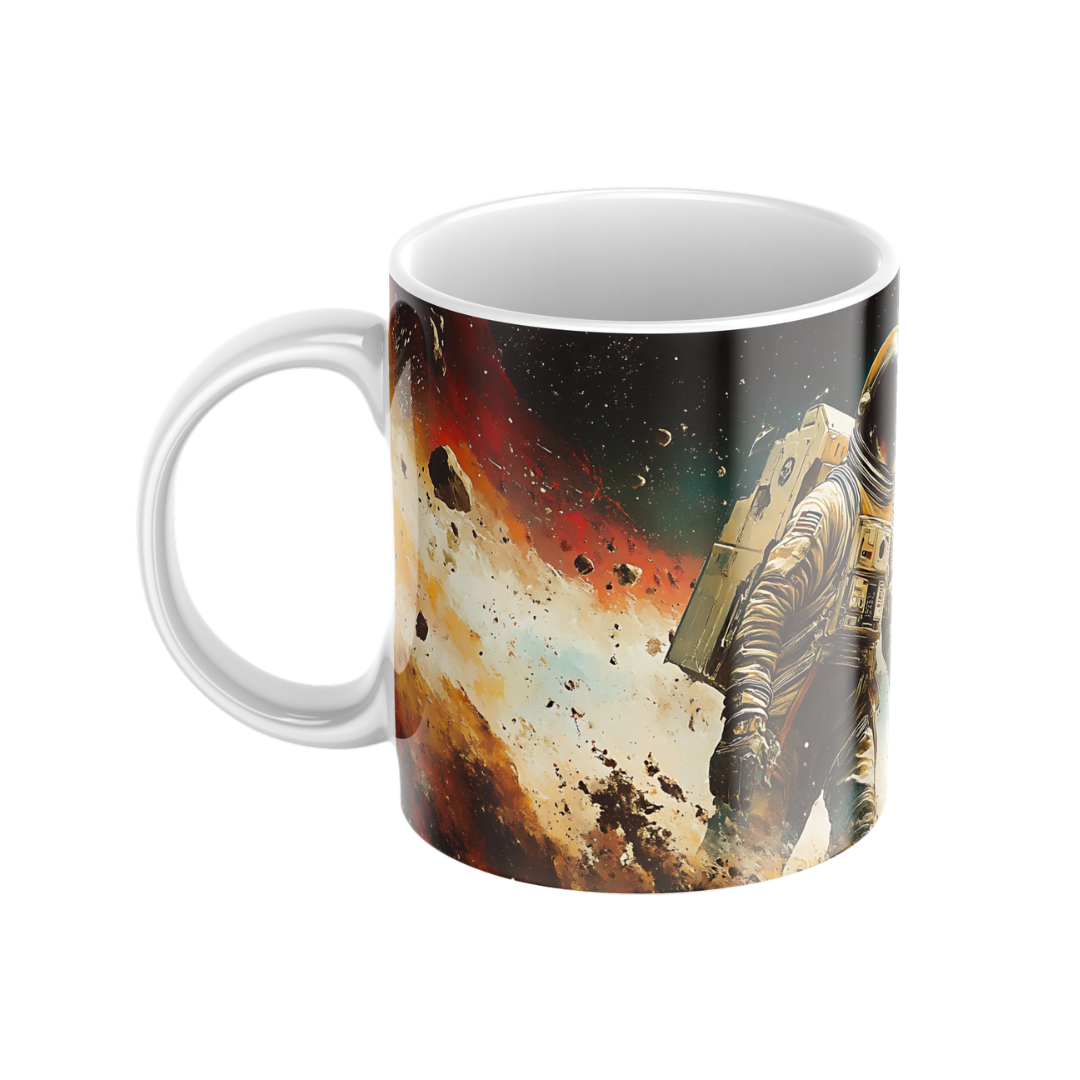 Keramiktasse "Andere Welt" (Motiv 08) | Weltraum & Planeten | Handbedruckt im Spessart | Geschenkidee