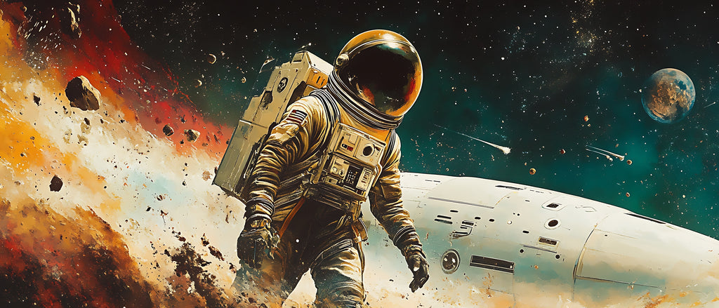 Keramiktasse "Andere Welt" (Motiv 08) | Weltraum & Planeten | Handbedruckt im Spessart | Geschenkidee