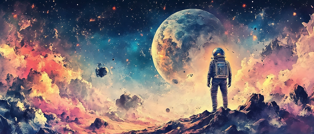 Keramiktasse "Andere Welt" (Motiv 09) | Weltraum & Planeten | Handbedruckt im Spessart | Geschenkidee