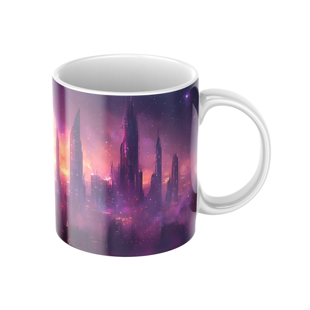 Keramiktasse "Andere Welt" (Motiv 10) | Weltraum & Planeten | Handbedruckt im Spessart | Geschenkidee