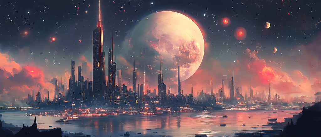 Keramiktasse "Andere Welt" (Motiv 13) | Weltraum & Planeten | Handbedruckt im Spessart | Geschenkidee