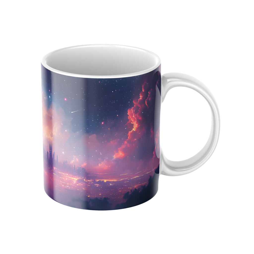 Keramiktasse "Andere Welt" (Motiv 15) | Weltraum & Planeten | Handbedruckt im Spessart | Geschenkidee