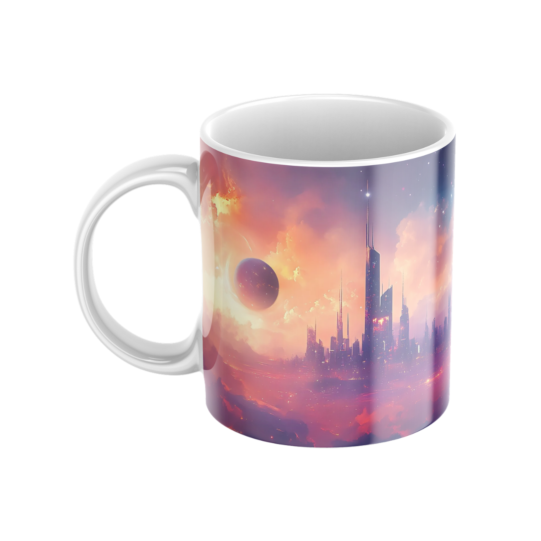 Keramiktasse "Andere Welt" (Motiv 15) | Weltraum & Planeten | Handbedruckt im Spessart | Geschenkidee