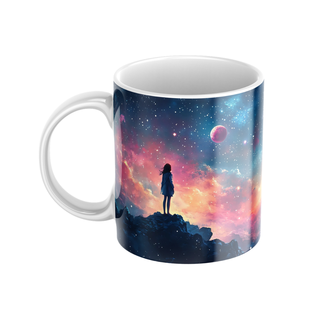 Keramiktasse "Andere Welt" (Motiv 16) | Weltraum & Planeten | Handbedruckt im Spessart | Geschenkidee