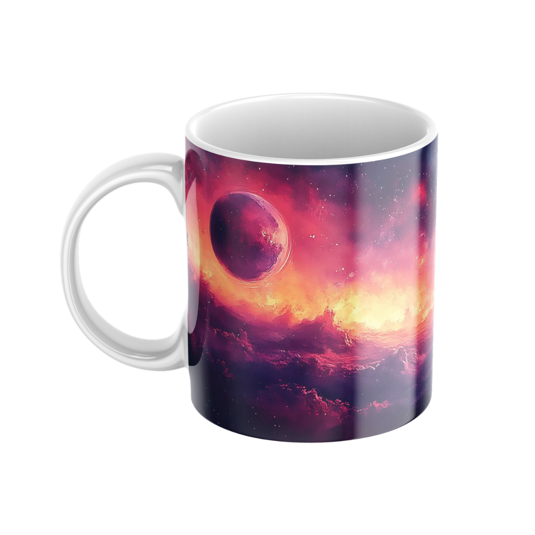 Keramiktasse "Andere Welt" (Motiv 17) | Weltraum & Planeten | Handbedruckt im Spessart | Geschenkidee