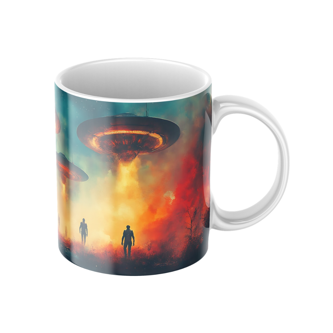 Keramiktasse "Andere Welt" (Motiv 19) | Weltraum & Planeten | Handbedruckt im Spessart | Geschenkidee