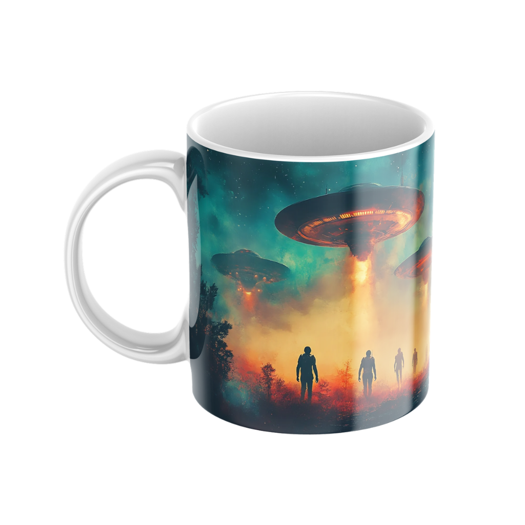 Keramiktasse "Andere Welt" (Motiv 19) | Weltraum & Planeten | Handbedruckt im Spessart | Geschenkidee