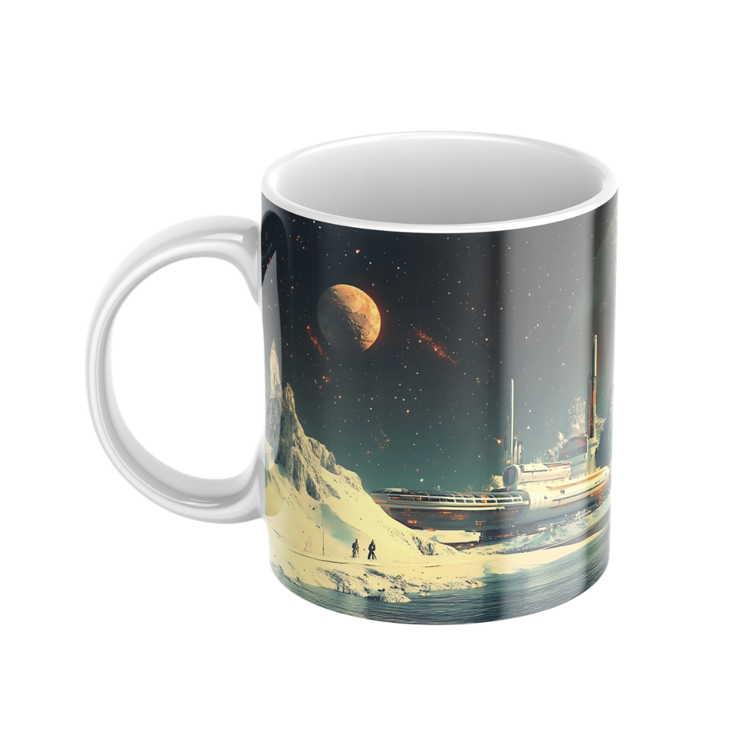 Keramiktasse "Andere Welt" (Motiv 21) | Weltraum & Planeten | Handbedruckt im Spessart | Geschenkidee