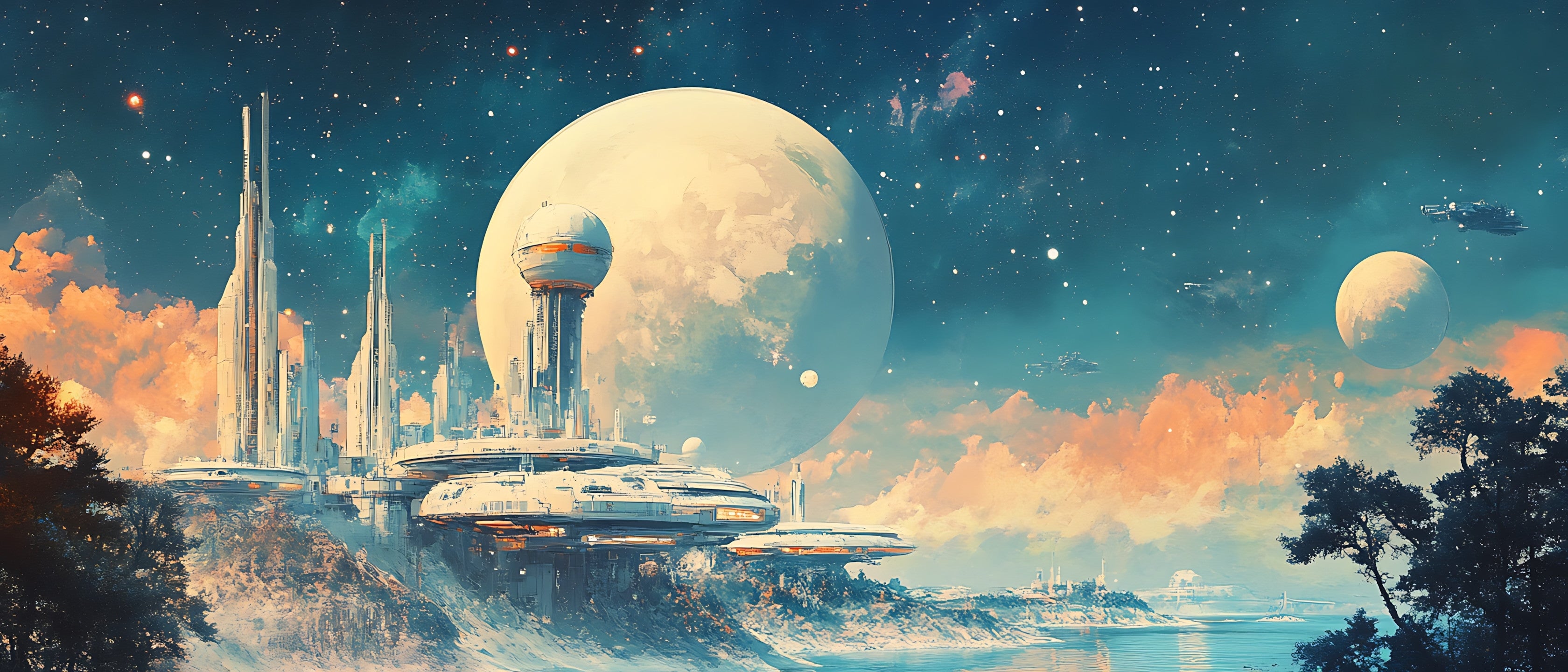 Keramiktasse "Andere Welt" (Motiv 22) | Weltraum & Planeten | Handbedruckt im Spessart | Geschenkidee