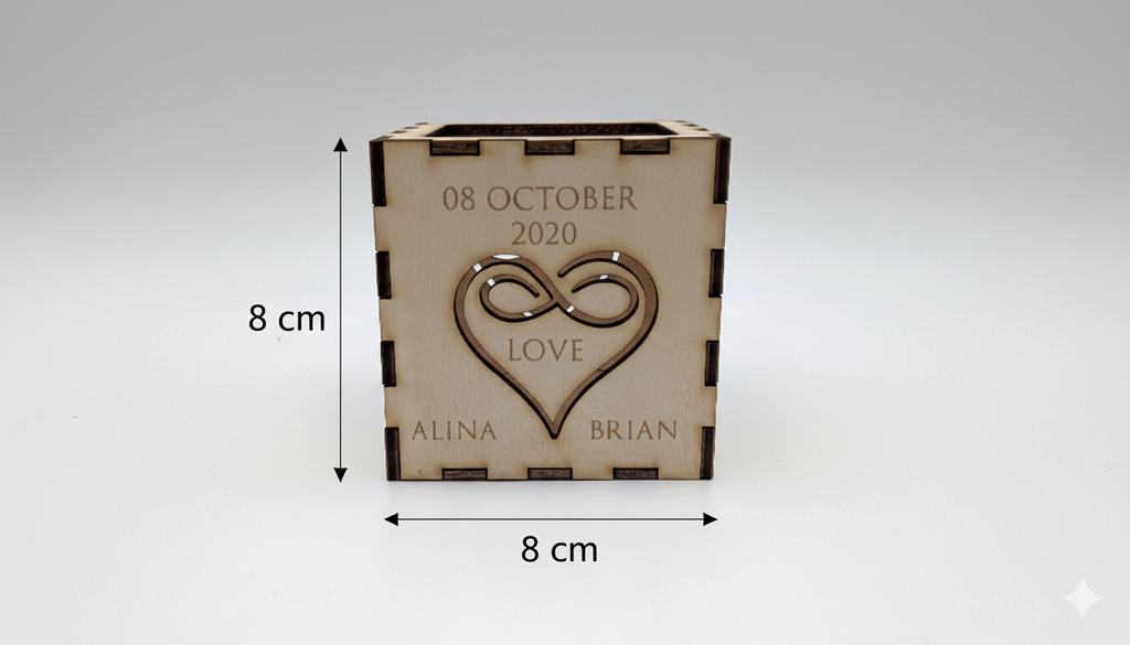 Lichtmoment – Personalisiertes 3D-Teelicht-Display aus Holz mit Gravur