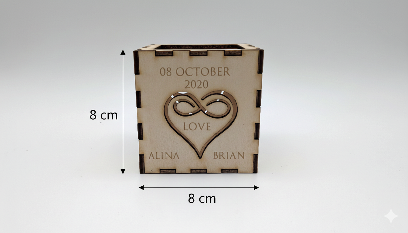 Lichtmoment – Personalisiertes 3D-Teelicht-Display aus Holz mit Gravur