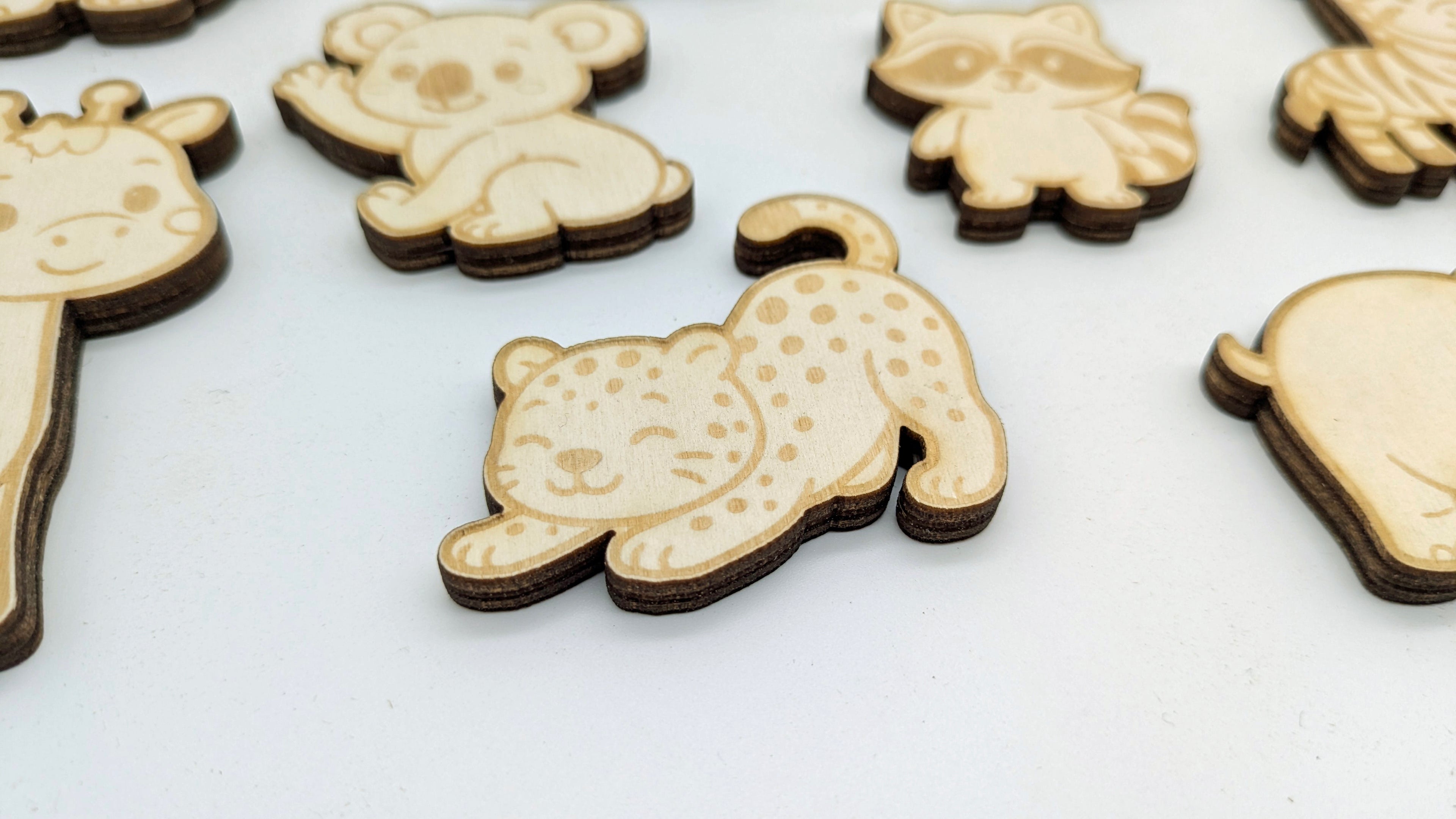 🦒 10er Set Safari-Magnete – Wilde Tierwelt handgefertigt aus Holz