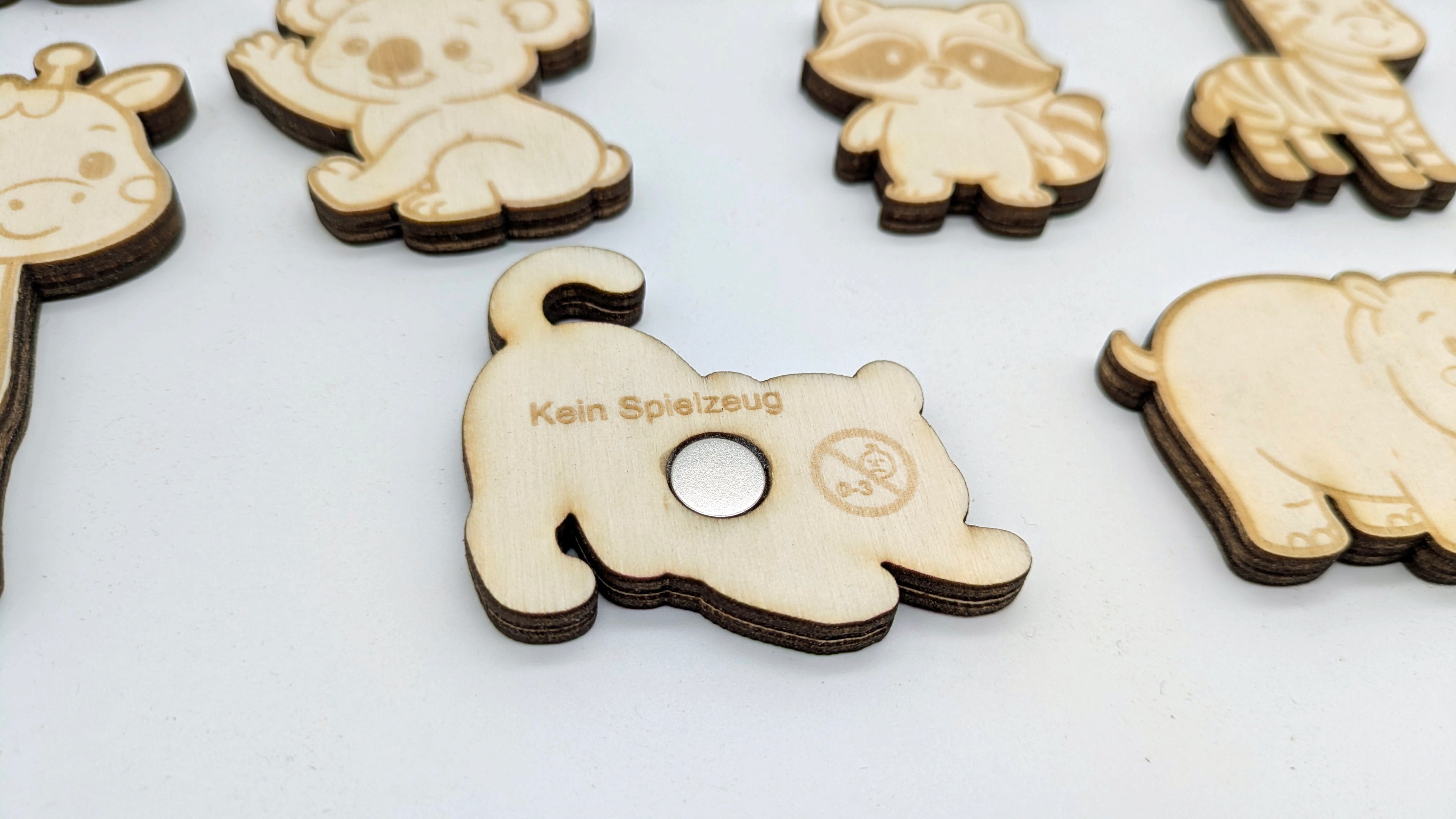 🦒 10er Set Safari-Magnete – Wilde Tierwelt handgefertigt aus Holz