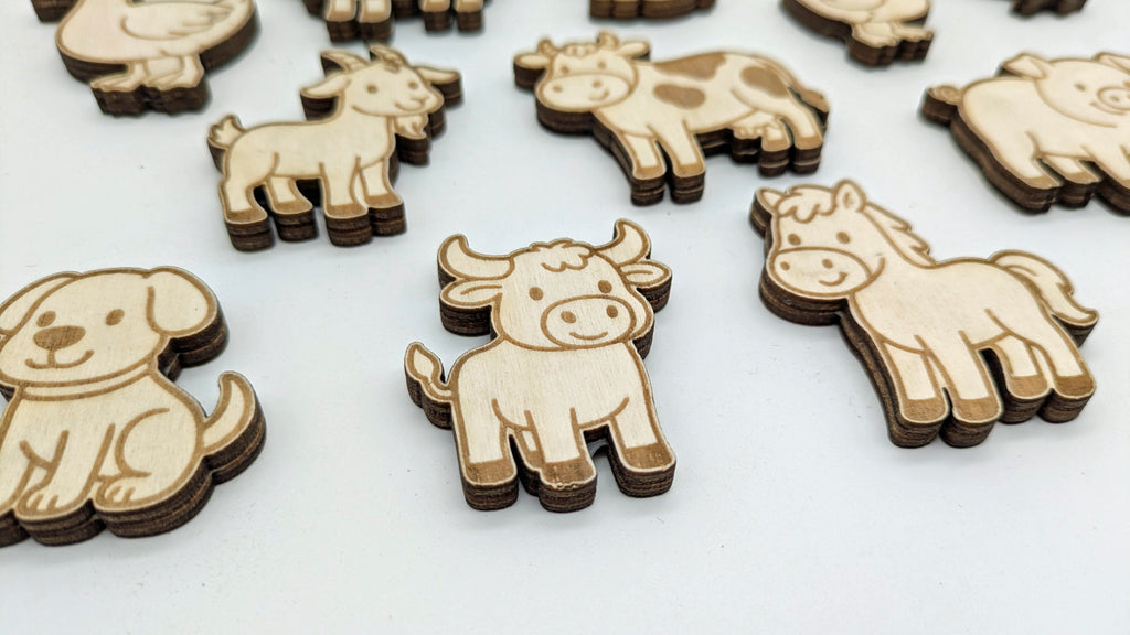 🚜 12er Set Bauernhof-Magnete – Idyllisches Landleben handgefertigt aus Holz