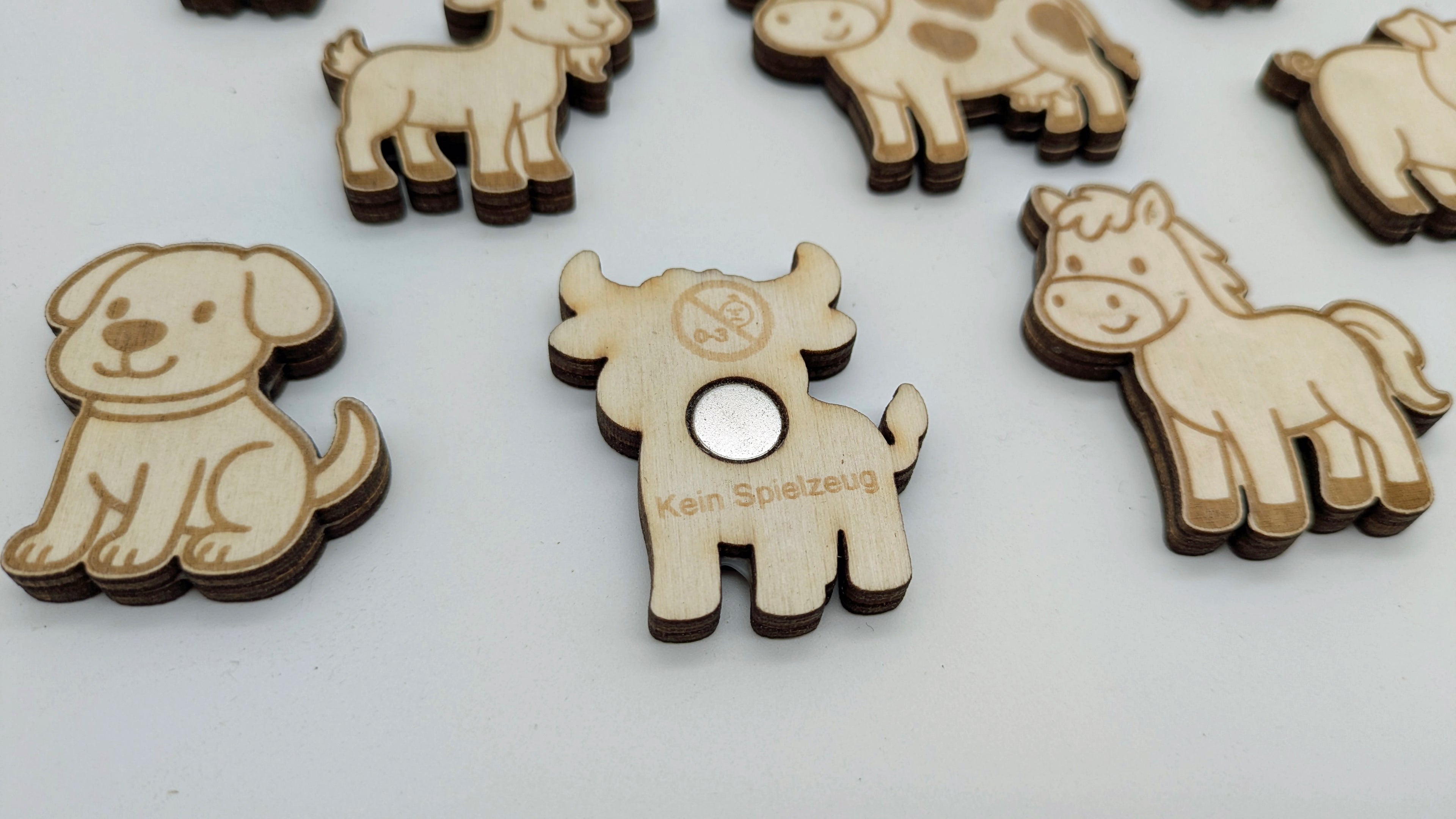 🚜 12er Set Bauernhof-Magnete – Idyllisches Landleben handgefertigt aus Holz