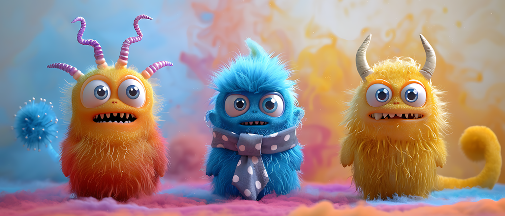 Keramiktasse "Süßes Monster" (Motiv 03) | Handbedruckt im Spessart | Bunte Tasse mit Motiv | Geschenkidee