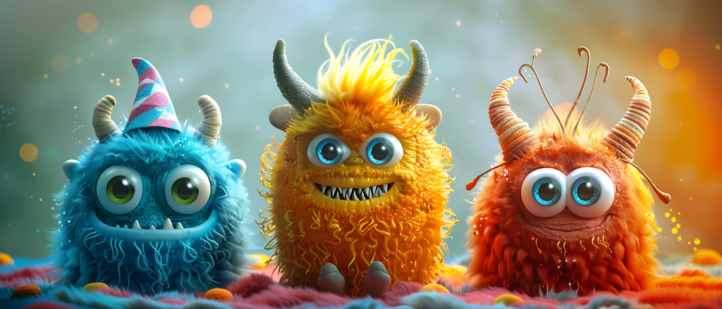 Keramiktasse "Süßes Monster" (Motiv 05) | Handbedruckt im Spessart | Bunte Tasse mit Motiv | Geschenkidee