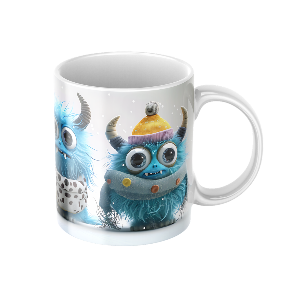 Keramiktasse "Süßes Monster" (Motiv 01) | Handbedruckt im Spessart | Bunte Tasse mit Motiv | Geschenkidee