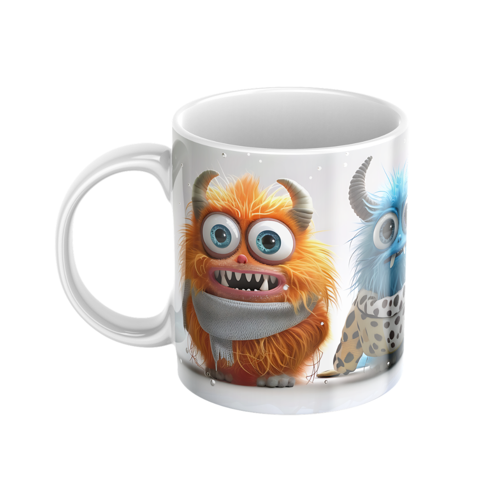 Keramiktasse "Süßes Monster" (Motiv 01) | Handbedruckt im Spessart | Bunte Tasse mit Motiv | Geschenkidee