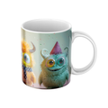 Keramiktasse "Süßes Monster" (Motiv 04) | Handbedruckt im Spessart | Bunte Tasse mit Motiv | Geschenkidee