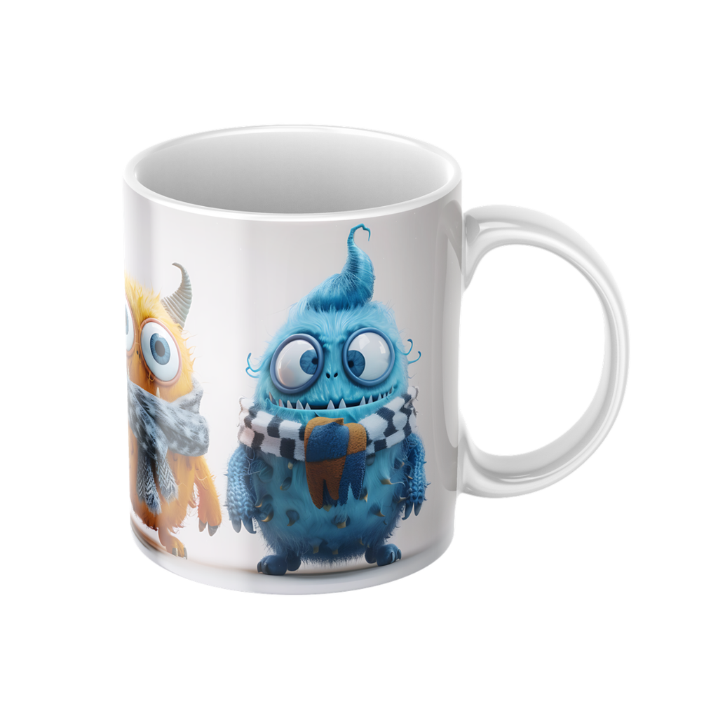 Keramiktasse "Süßes Monster" (Motiv 07) | Handbedruckt im Spessart | Bunte Tasse mit Motiv | Geschenkidee