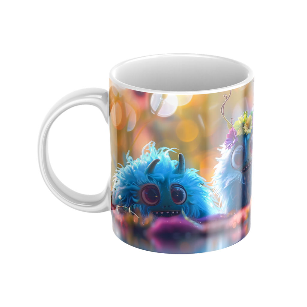 Keramiktasse "Süßes Monster" (Motiv 19) | Handbedruckt im Spessart | Bunte Tasse mit Motiv | Geschenkidee